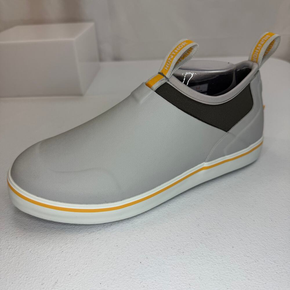 HUNTHOR Gray Ankle Deck Shoes – Men’s Size 8 – Slip‑On Lightweight Comfort